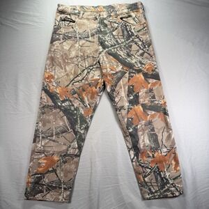 Wrangler Camo Jeans Mens 38x30 Double Knee Fusion 3D Camouflage Canvas Work 90s